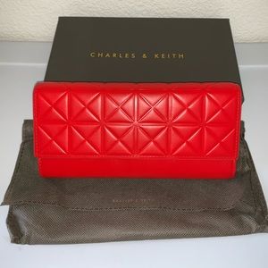 New CHARLES AND KEITH GLAM RED WALLET